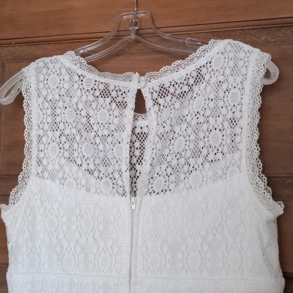 White Lacy Dress, Women's 10 - Picture 3 of 4